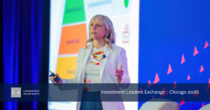 Andrea Auerbach presenting at Cambridge Associates Investment Leaders Exchange